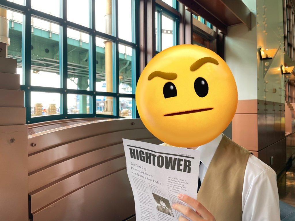 ryo04250131's tweet photo. 今日の仮装は、ホテルハイタワーの新聞記事を読んで驚く新聞記者（マンフレッド・ストラング）です

新聞も作ったので是非読んでみてください（隠れがあります）
#Dハロ地味仮装 https://t.co/pbSgmGHaEb