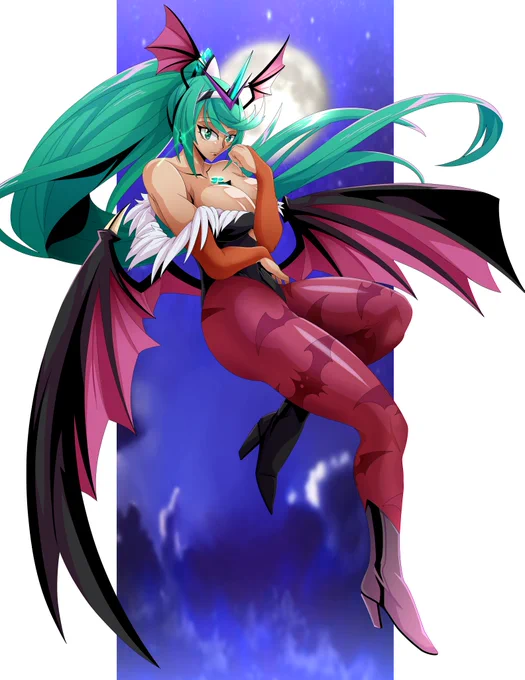 Succubus PneumaCommissioned by  to draw Pneuma as Morrigan~#Xenoblade2 #ゼノブレイド2 #XenobladeChronicles2 #Darkstalkers 