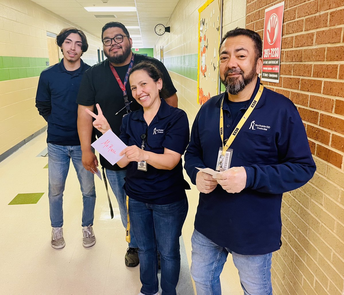 NISDEllison's tweet photo. Fridays in the hive are full of surprises! Today our cheerleaders welcomed everyone with bright smiles and cheer, our custodians were showered with ♥️ and💰and we even had one of our little bees get picked up in a roadster! #RootEdEllison #BetheLight #PuroCorazón #EllisonStrong https://t.co/AbVEIcBxBE