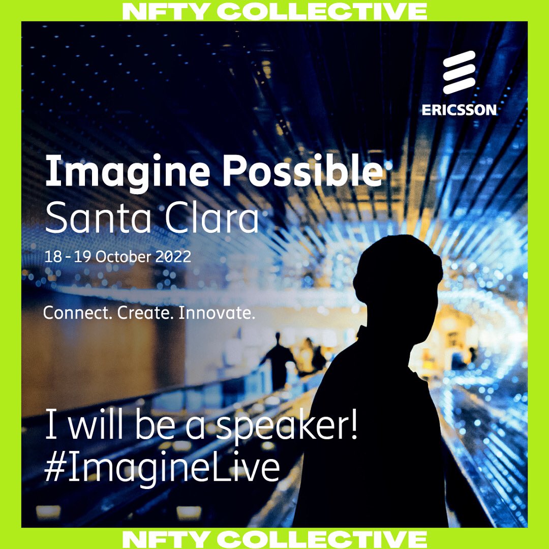 Creator of NFTY Collective @imgisellemota is speaking at Ericsson’s Imagine Possible Santa Clara. Register to attend in person or online! Link in bio #Ad #ImNFTY