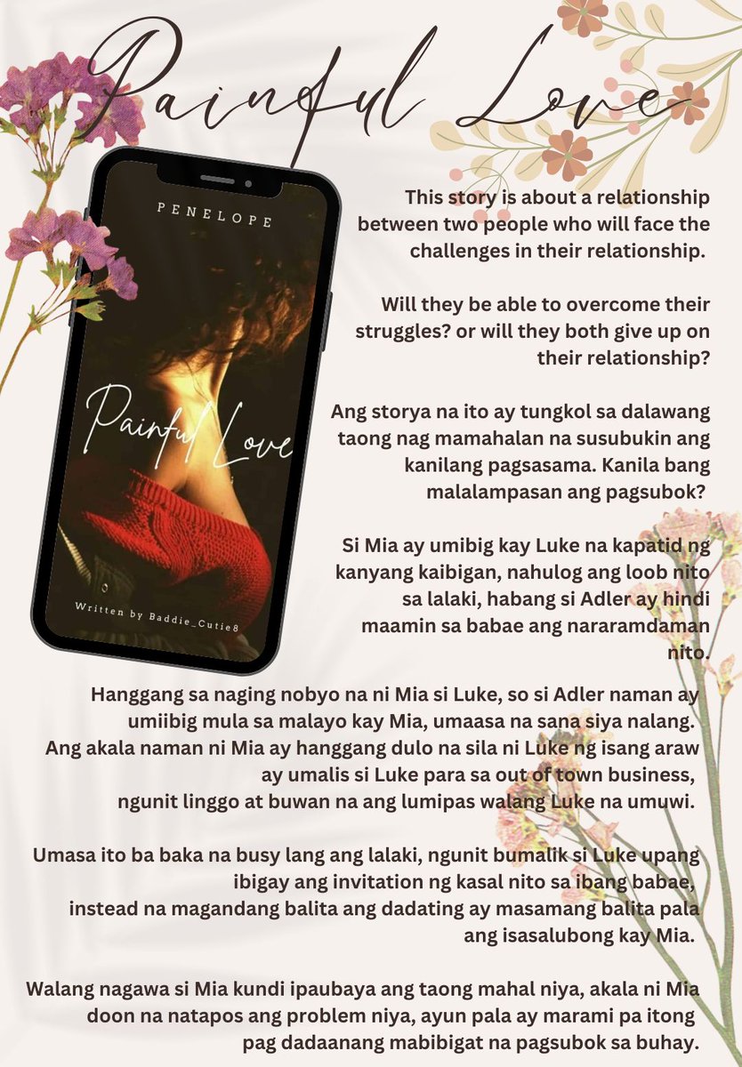 NovelishO's tweet photo. Hi Novelistic! Here's a touching story to savor your weekend.
A Painful Love by Baddie_Cutie8 📖💖 available at Novelish app, downloadable in Playstore.

Enjoy your weekend! 🥰

https://t.co/YS9LhObUPm

#Novelish
#Novelishapp
#novelishofficial https://t.co/6F9YxqAFoA