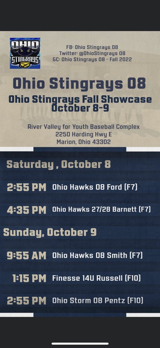 MadisonFranke's tweet photo. I can’t wait to see my teammates this Sunday at the Ohio Stingrays Showcase in Marion. @RiseballRecruit https://t.co/kItPPHizW2