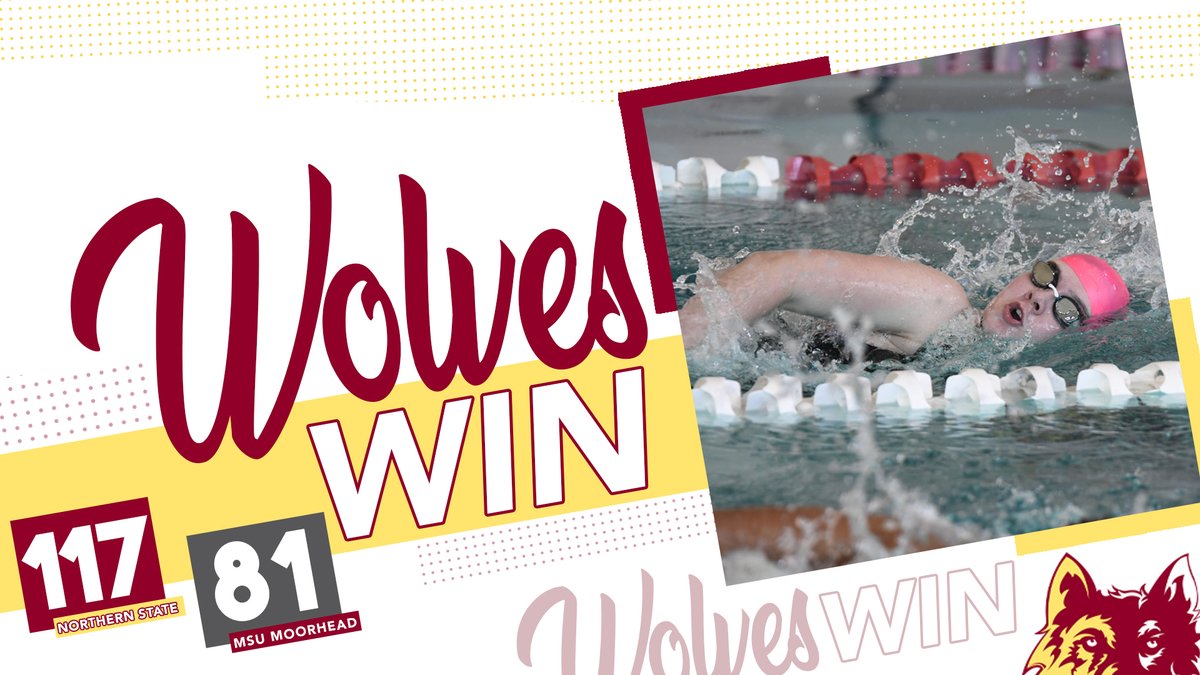 WolvesAthletics's tweet photo. #WolvesWin

@nsuwolves_sw defeats MSU Moorhead for the first time in program history in dual meet competition, winning seven of the 11 events‼️

🅆🄾🄻🅅🄴🅂 🄻🄴🄰🄳🄴🅁🅂
H. Osborne: 1st place 200 &amp; 500 Free
L. Grebner: 1st place 400 IM &amp; 100 Fly

#GoWolves🐺 | #maroonNgold🐾 https://t.co/V9aHOnnUhV