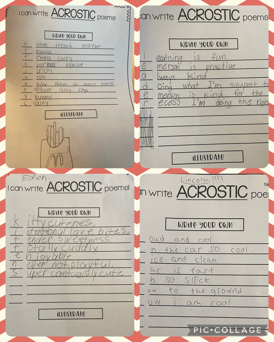 jduddy2009's tweet photo. So many writing styles this week including acrostic poems and comic books! 🧡🤍🧡 #PCR3proud @PathfinderElem https://t.co/czVj8AOj9e