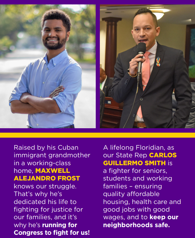Happy Saturday! Some 130 Latinos are canvassing for <a href="/SEIU/">SEIU</a>-endorsed Democrats this weekend. Vote for <a href="/MaxwellFrostFL/">Maxwell Alejandro Frost</a> for FL's 10th Congressional District and re-elect <a href="/CarlosGSmith/">Senator Carlos Guillermo Smith</a> for State Representative of District 49. <a href="/seiufl/">SEIU Florida</a> <a href="/32BJSEIU/">32BJ SEIU /// #BuildingJustice 🧹✊🏽</a>