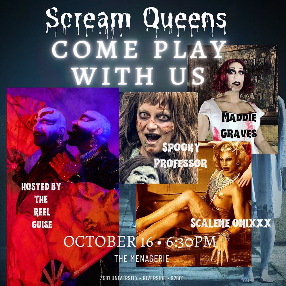 It’s been 40 years since the demons, Pit and Nail, were sealed in the tunnels beneath The Menagerie. What could go wrong when paranormal investigators cast a spell to unleash them? 
Come join us on October 16th, 6:30pm, at 3581 University Ave, Riverside. Never a cover charge! 21+
