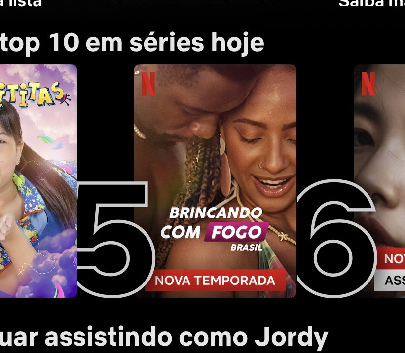 Estamos no TOP 5 😍 #BrincandoComFogoBrasil <a href="/NetflixBrasil/">Netflix Brasil</a>