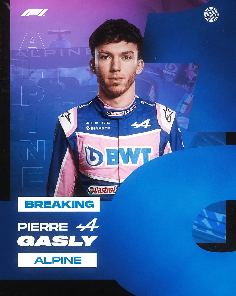 🚨 OFFICIEL ! 

Pierre Gasly signe chez Alpine ! ✅

Le Français quitte ENFIN AlphaTauri et Red Bull pour s'engager dès l'an prochain avec le constructeur tricolore. 🇫🇷

Gasly - Ocon : Duo 100% français chez Alpine dès 2023 !💙

#F1