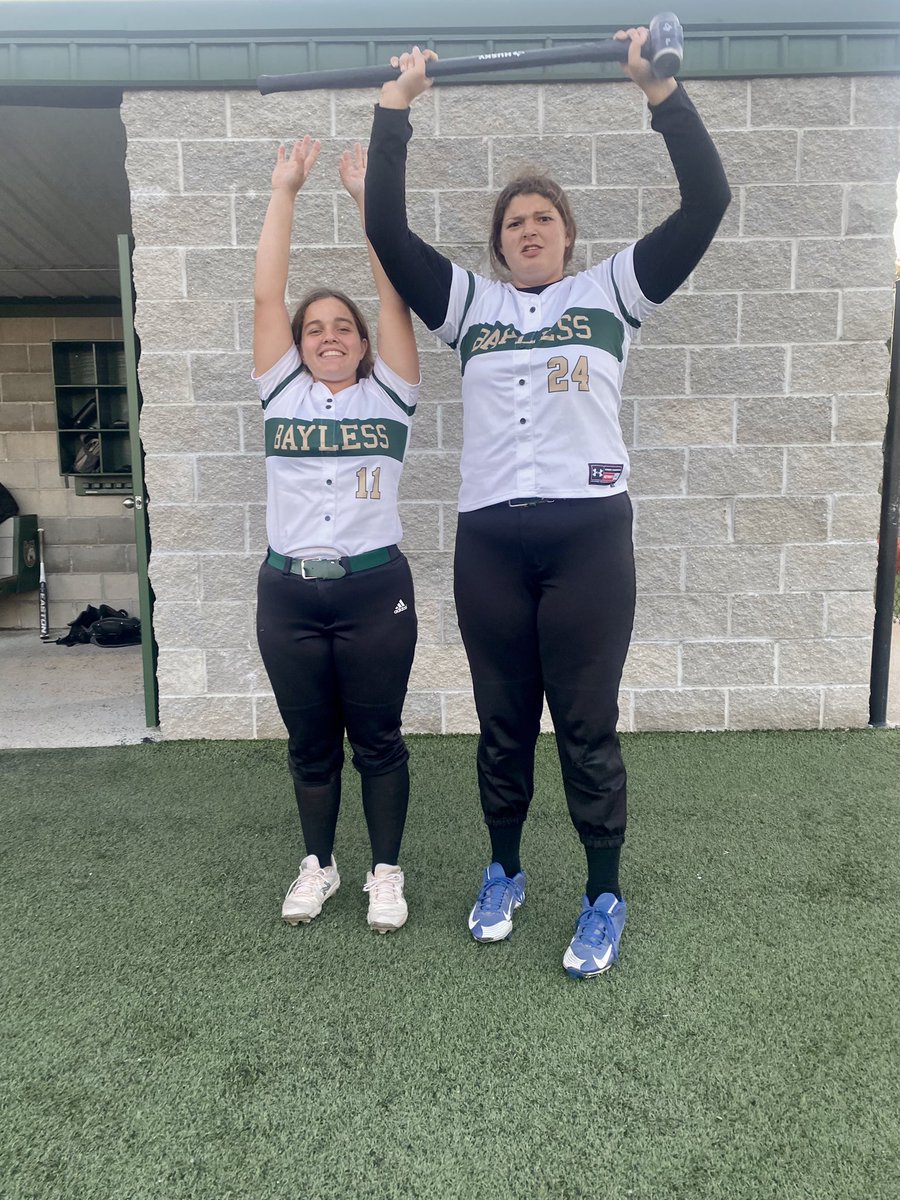 BaylessSoftball's tweet photo. Our Seniors are the hard workers of the week after our last home game this  season. We appreciate all the hard work they have put into this team during their time with this program. Thanks Ella and Sarah! https://t.co/U3y0sNhXEL