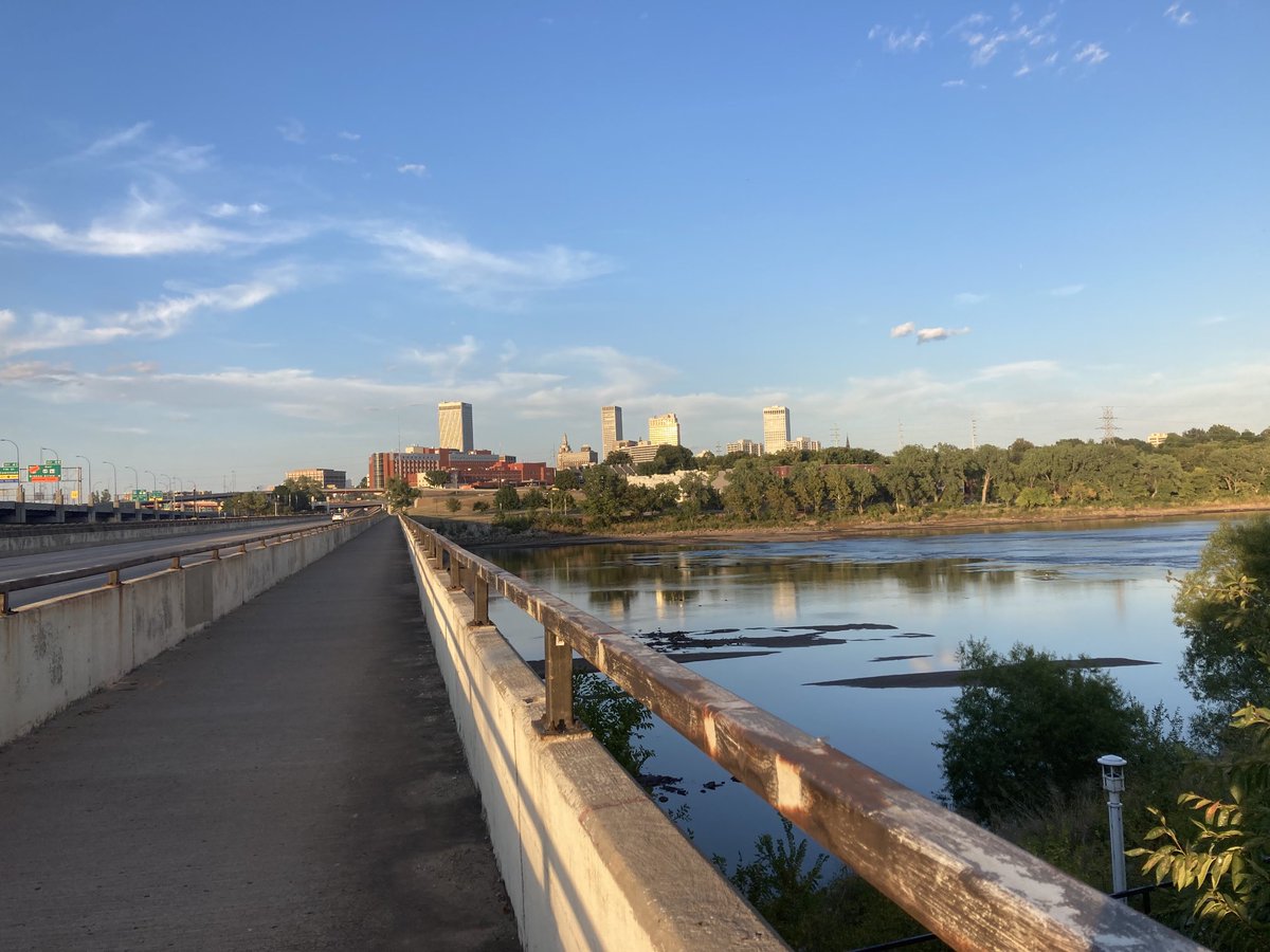 What I see when I run: Yesterday’s run was 84 degrees. Here’s a view of Tulsa from the west side of the 11th Street Bridge.