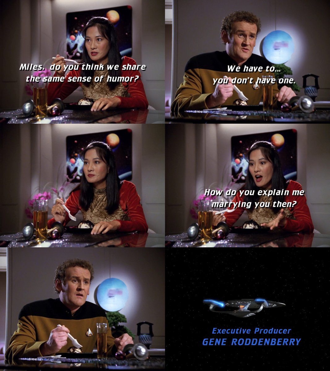 STDeltaShift's tweet image. Dinnertime with the O'Briens #StarTrek #StarTrekTNG