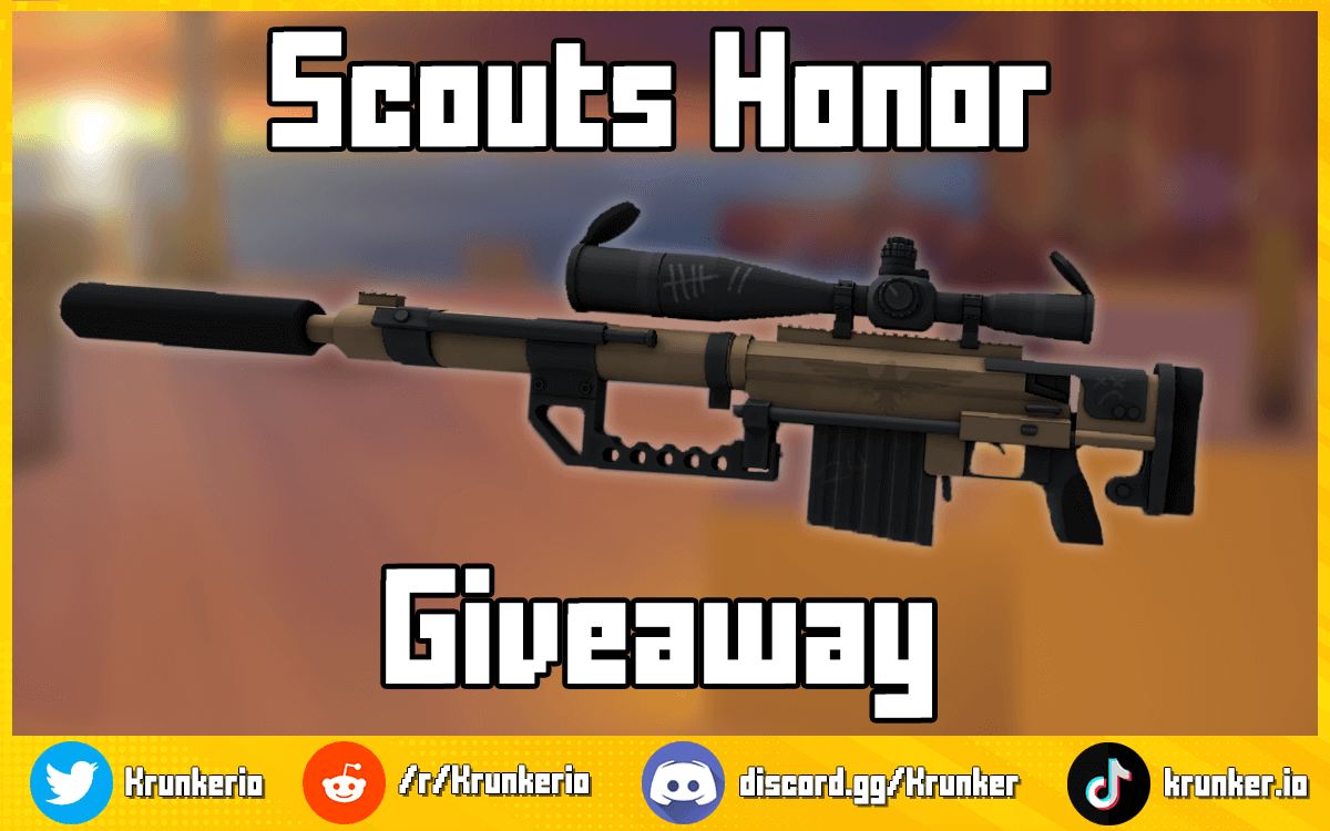 krunkerio's tweet image. ⭐ SCOUTS HONOR GIVEAWAY ⭐

Now 23% better than last giveaway. To participate: 

🔸Level 5+ Required
🔸Follow, Like + RT
🔸Comment your IGN

Winner will be announced in 3 days. Check back every Friday for a new giveaway.

🍀 Good luck
