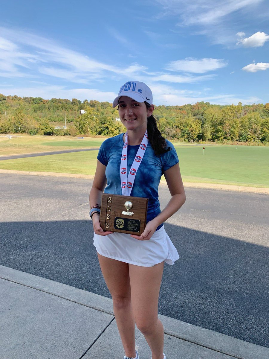 A. Heck is the TSSAA Girls Golf Individual State Champion!  She has been an incredible leader for this team and we are proud she is our Star!  #saastargazing <a href="/NDwomensGolf/">ND Women's Golf</a>