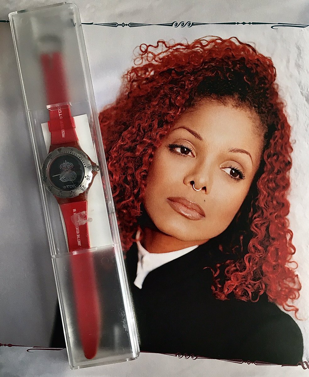 janet1fan's tweet photo. Happy 25th Anniversary to @JanetJackson’s #TheVelvetRope
Rare Janet Jackson World Tour TDK Promotional Wrist Watch ❤️
We have a special need
To feel that we belong
Come with me inside
Inside my velvet rope
#TVR25 #VR25 #JanetsLegacyMatters @JamAndLewis @virginrecords https://t.co/V1sKMGiruC