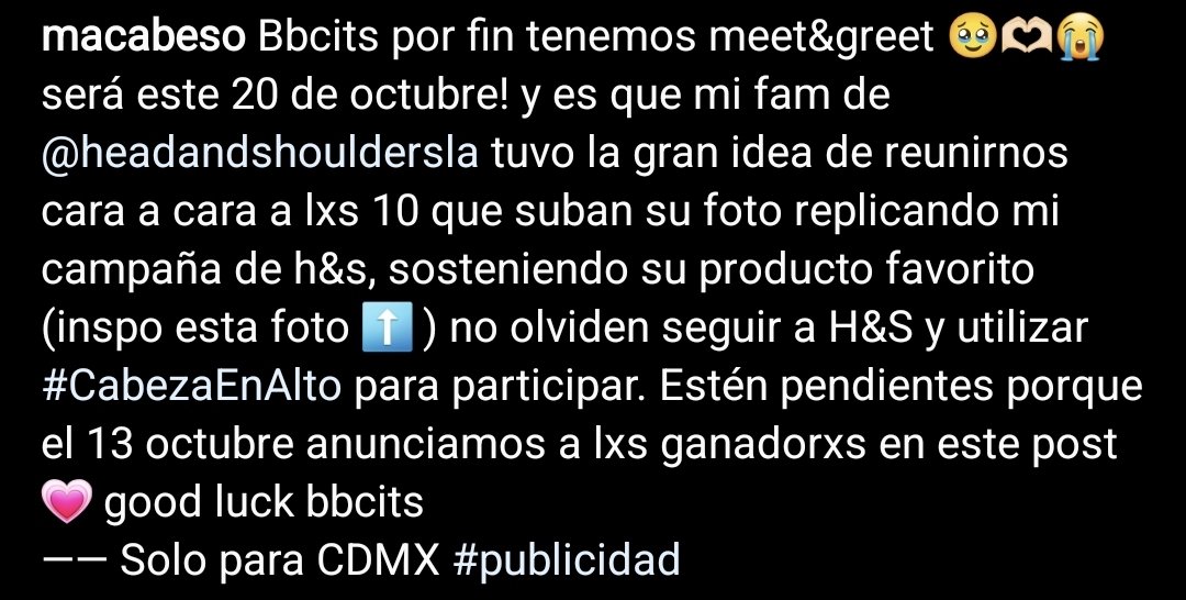starry_sky_maca's tweet photo. Participen de esta dinΓ‘micaπ€β¨πpara que convivan con Macarenaπ€©
@macabeso #MacarenaAchaga @HeadShouldersLA #CabezaEnCalma #CabezaEnAlto https://t.co/C7eL7cv8G9