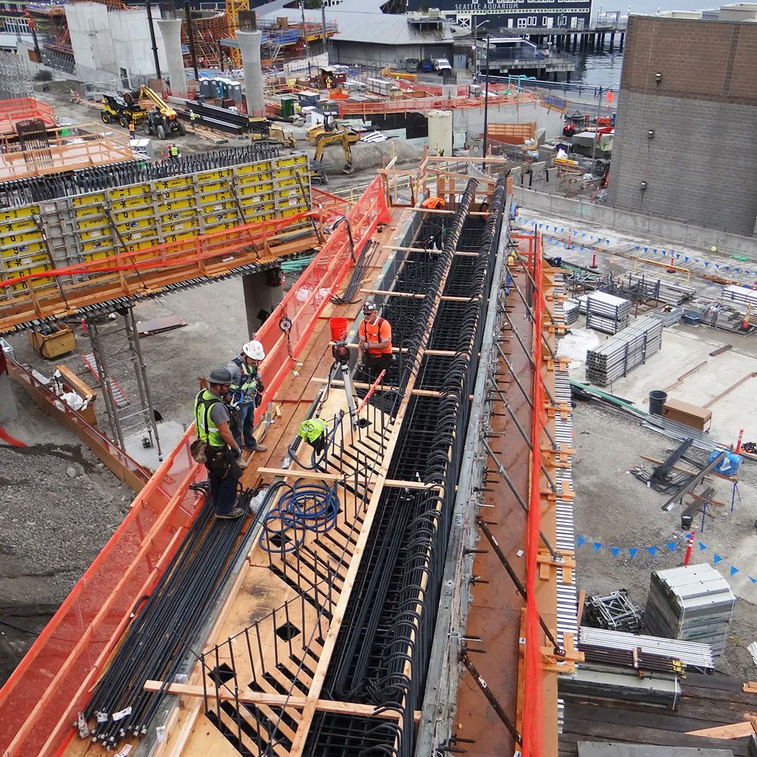 Bird's eye view of the Overlook Walk construction! 🐓 👁️ 👁️ #seattledowntown #waterfrontseattle #birdseyeview