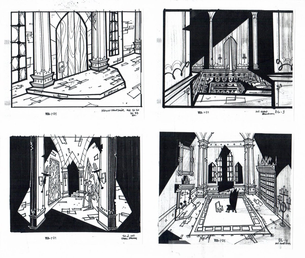 The second Mina short (and first @NickAnimation) gave us a chance to explore more of the Count's castle. Black and White BG designs by the fantastic @DanKrall3 