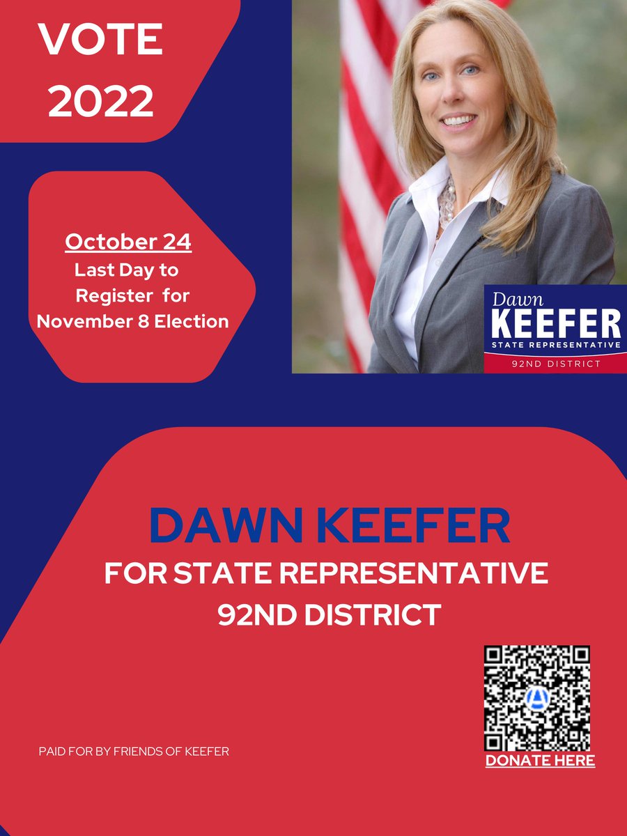 dwkeefer's tweet photo. Don't forget Oct. 24th is the last day to register to vote!
#keefer2022 #keefer92nd https://t.co/RuJ6k6aJm7