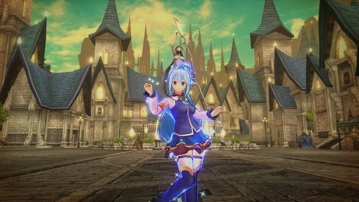 後ろの女神像はわたしなんだってば！
本当よー信じてよー！
なアクアさん
#このすば  #キャラストSSコンテスト　#キャラスト #キャラストPS4