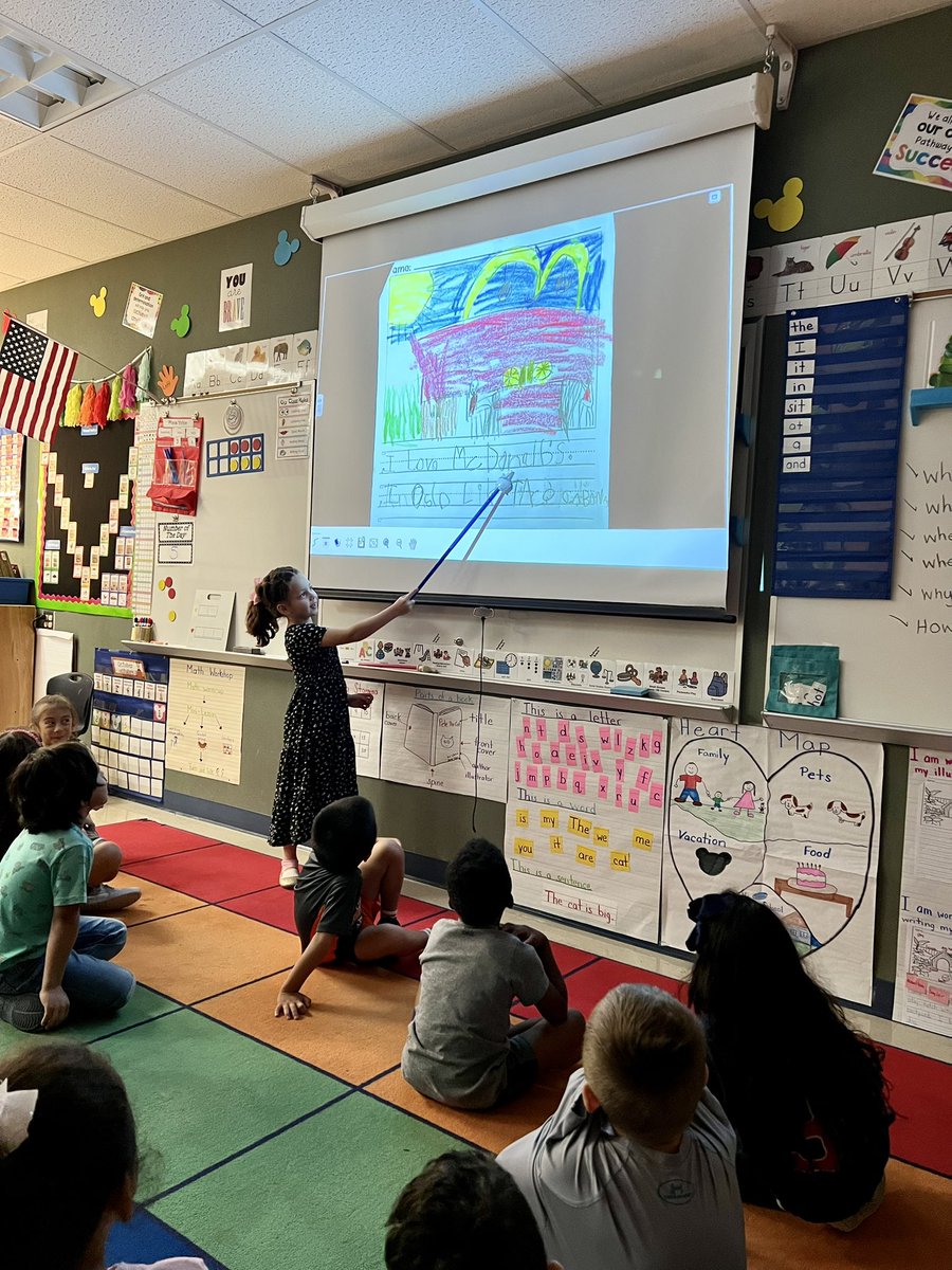MsSandySalazar's tweet photo. Author’s Chair Day! From illustrations to labeling to writing more than one sentence and adding details, our @NISDEllison Kinder Bees have been un-BEE-lievably focused on meeting their personal writing goals this week! 🐝✍🏻 @JulieMeneses1 @NISD_ECE @nisdelemelar https://t.co/7R169pMUVh