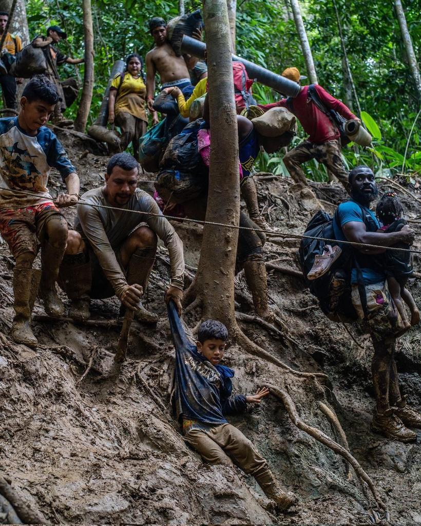 polymarketenesp's tweet photo. 🇻🇪 | Dolorosas fotografías de la travesía de migrantes venezolanos, muchos de ellos niños, por el "infierno en la tierra" la selva del Darién que documentó The New York Times.

Los venezolanos huyen de la dictadura en búsqueda de una mejor calidad de vida. https://t.co/rRx9ckkZHg