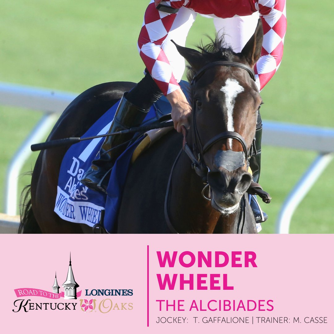 WONDER WHEEL wins The Alciabides earning 10 points on the Road to the Kentucky Oaks! Congratulations to Tyler Gaffalione, Mark Casse, and D.J. Stable!