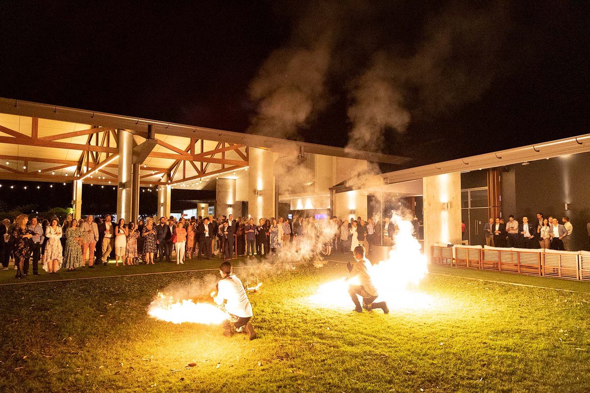 Pre-dinner entertainment 🔥 martial arts fire show entertaining attendee’s  #rocksandrollers2022 photos by #leannestamatellos