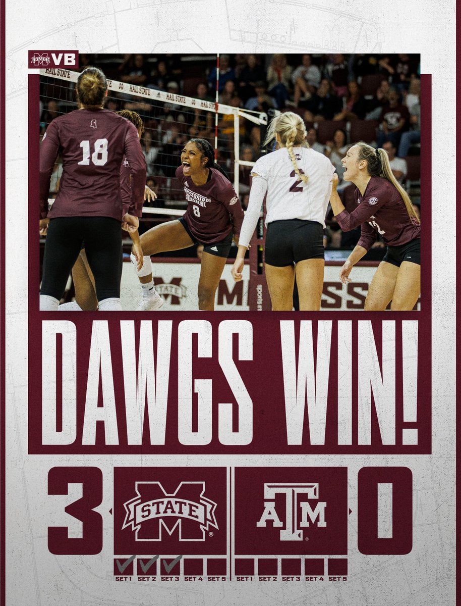 DAWGS WIN!!

The Bulldogs sweep Texas A&amp;M 👊

MSU - 25 (3)
TAMU - 22 (0)

#HailState🐶