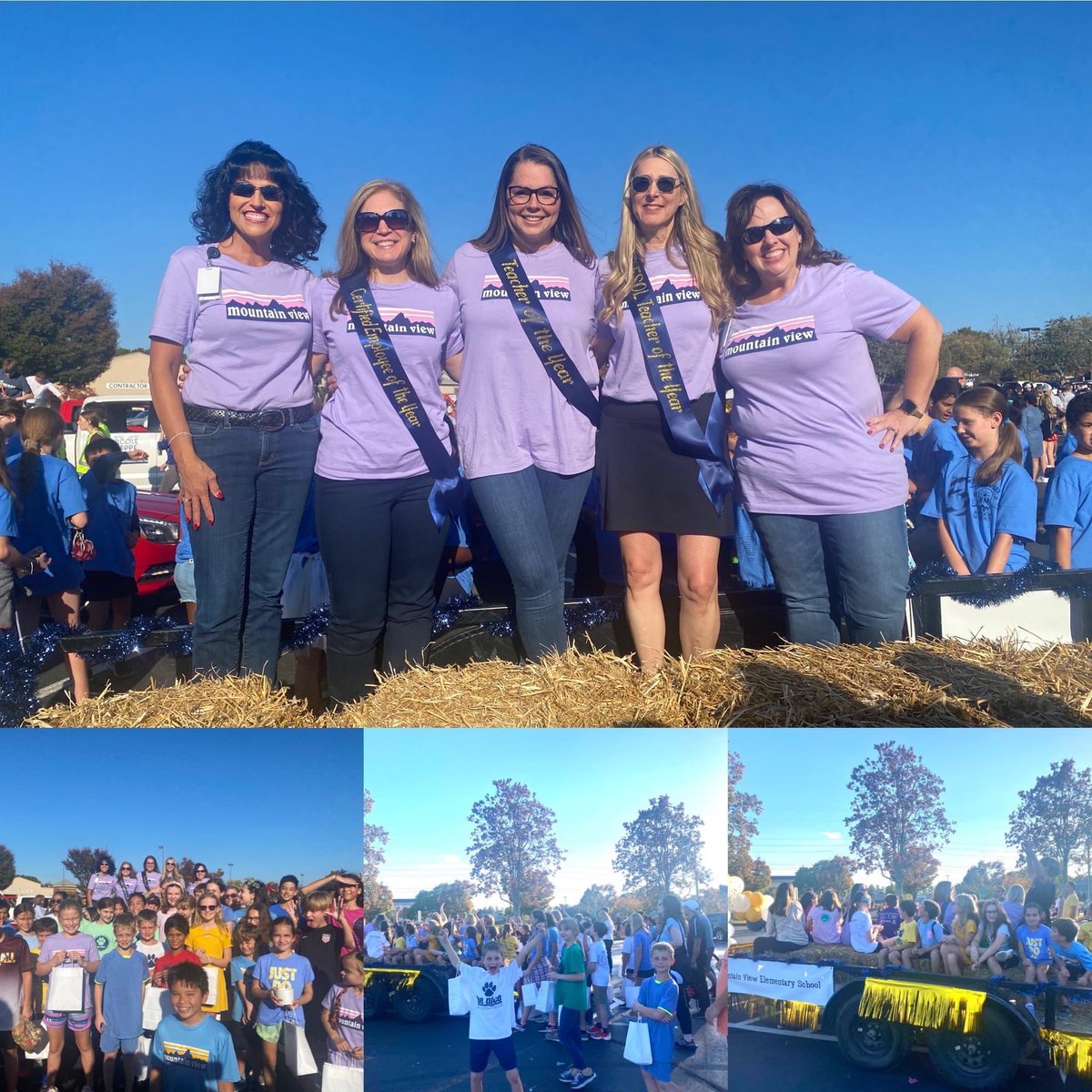 mvesPTA's tweet photo. What an AWESOME way to celebrate our Teachers of the Year Mrs. Cushman and Mrs. Waits and Certified Employee of the Year Nurse Gini!  It was so great to see so many familiar Mountain View families out there cheering them on! @MtnViewES #mvesPTA @CobbSchools @ReneeGarriss https://t.co/iaKkDBVu0H