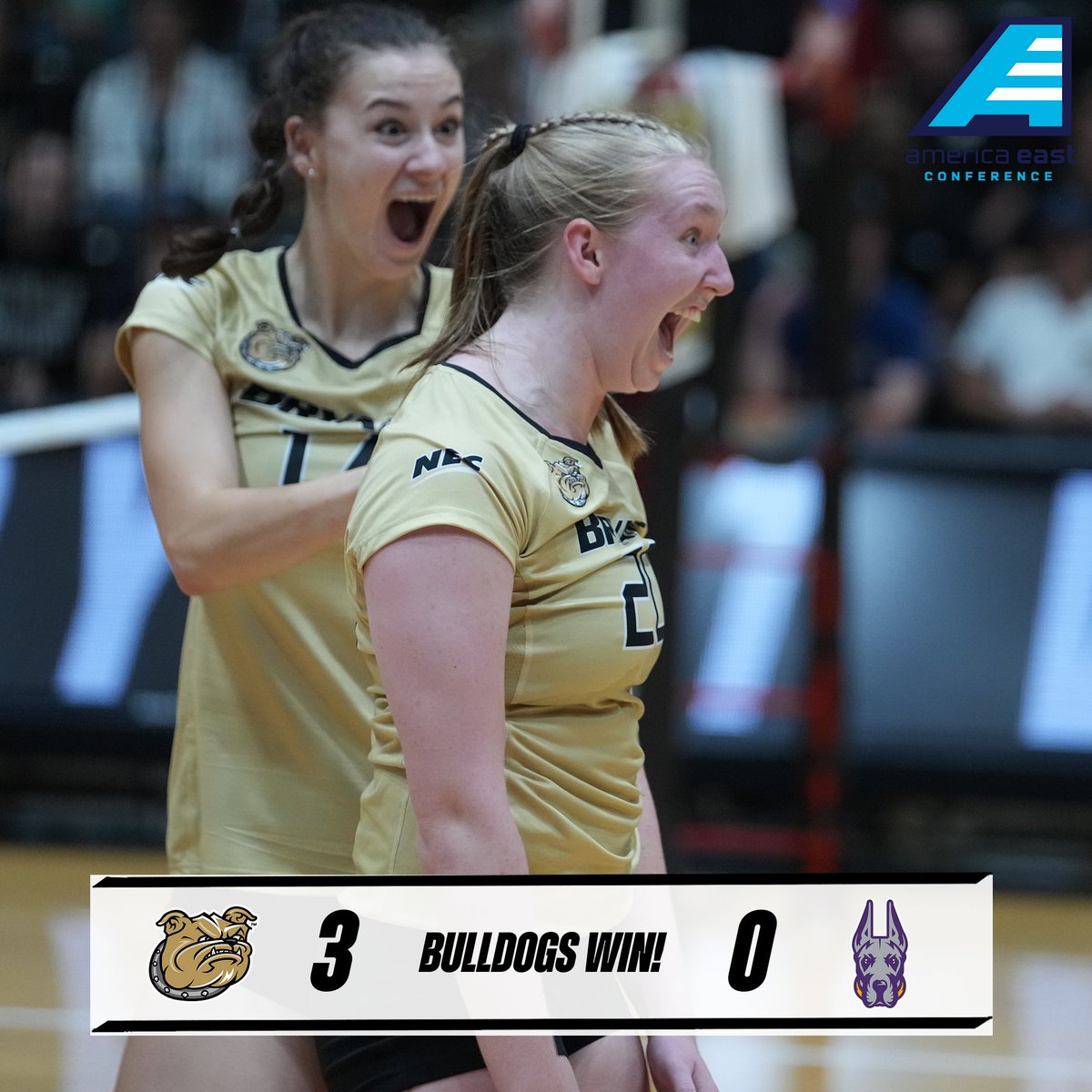 Bryant_Vball's tweet photo. BULLDOGS WIN!
Mark it in the history books as W #1⃣ in @americaeast !

#AEVB https://t.co/UdL4wdDIZ2