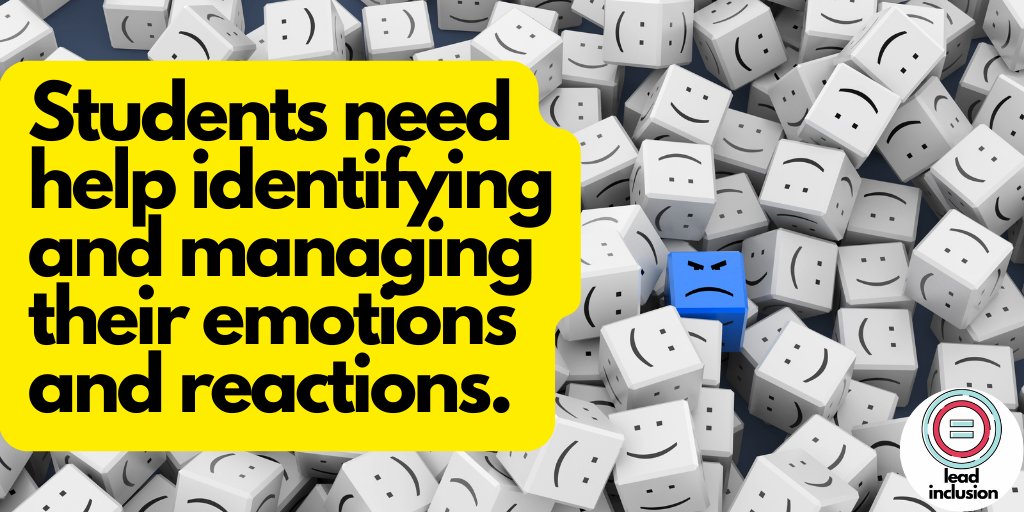 Emotions are neither good nor bad. Students need help identifying and managing their emotions and reactions. We do this by validating emotions and teaching social emotional skills. #LeadInclusion #EdChat #UDL #UDLchat #Inclusion #EdLeadership