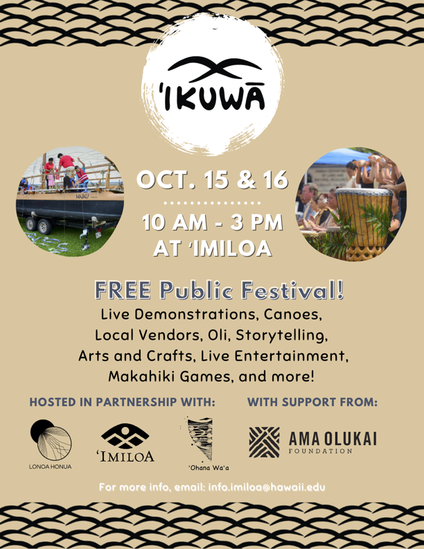 OiwiTV's tweet photo. Check out the ʻIkuwā Festival at ‘Imiloa Astronomy Center of Hawai‘i.  A FREE 2 day festival celebrating the month of ʻIkuwā and the connections between people, communities, and the natural resources and landscapes that we call home. 

@Imiloa https://t.co/6kAjvWTSX3