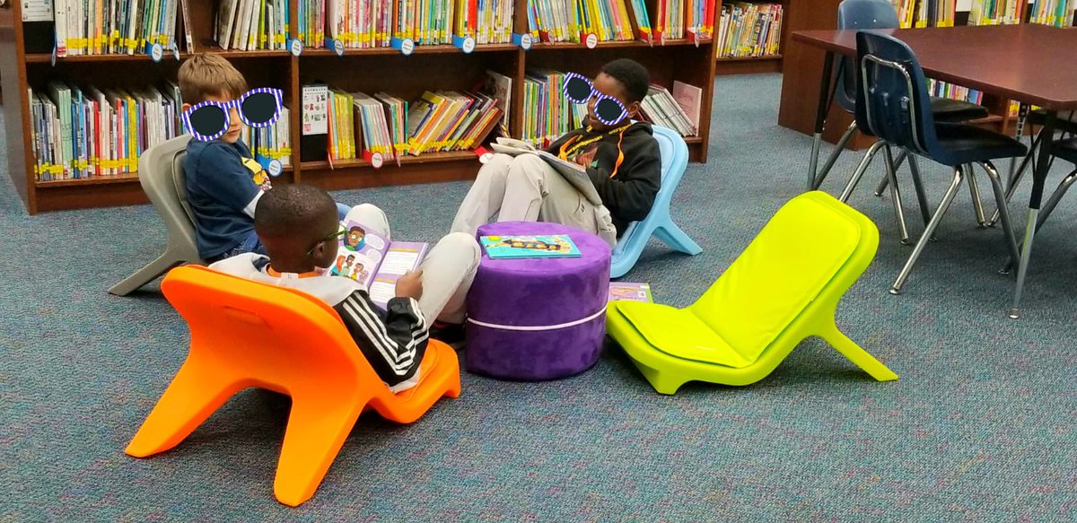 Yay for Library day!! #FlexibleSeating #MRobPRIDE
