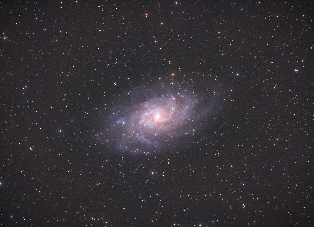 Astrodb3's tweet photo. #triangulum #galaxy LRGB 
1 hour per channel. From a dark (ish) site. My first complete edit with @PixInsight . So powerful and so much to learn.  #nerd #notageek #pixinsight #astro #m33 #messier #night #darksky #space #telescope #zwoasi #lookup https://t.co/g2oCNqqtKo