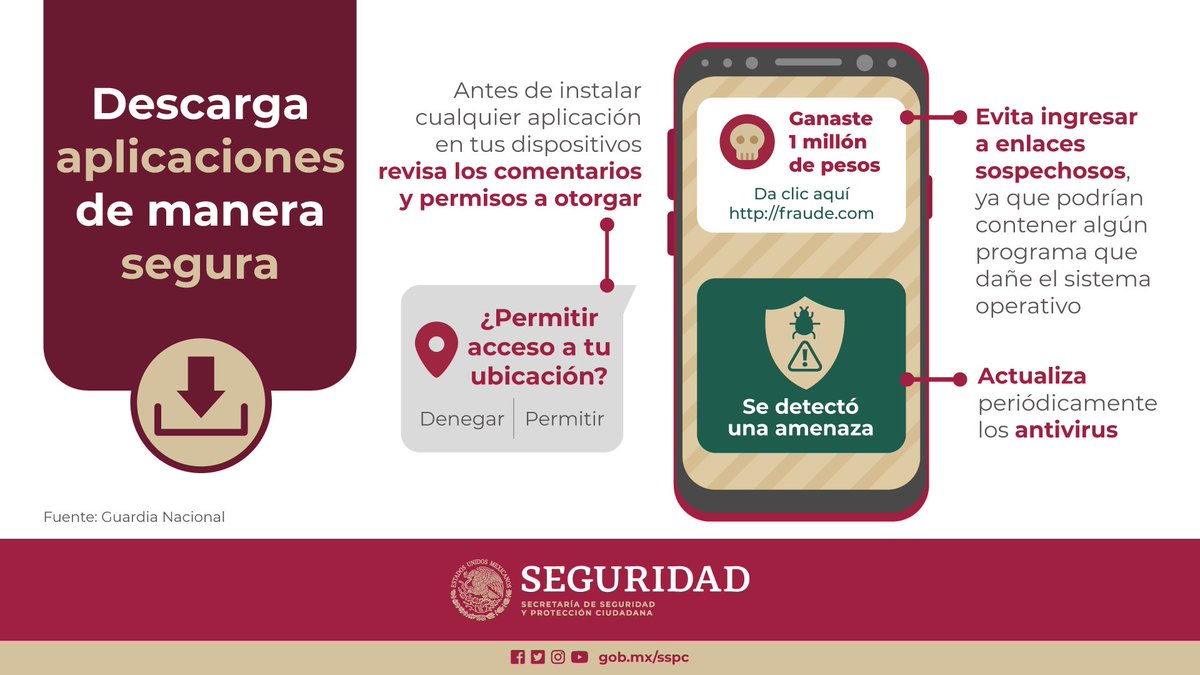 rosaicela_'s tweet photo. Antes de descargar aplicaciones en tu teléfono celular, revisa que sean de sitios verificados, así disminuye el riesgo de que tus datos sean robados o seas víctima de algún otro #ciberdelito. https://t.co/NJfUIwPVPd