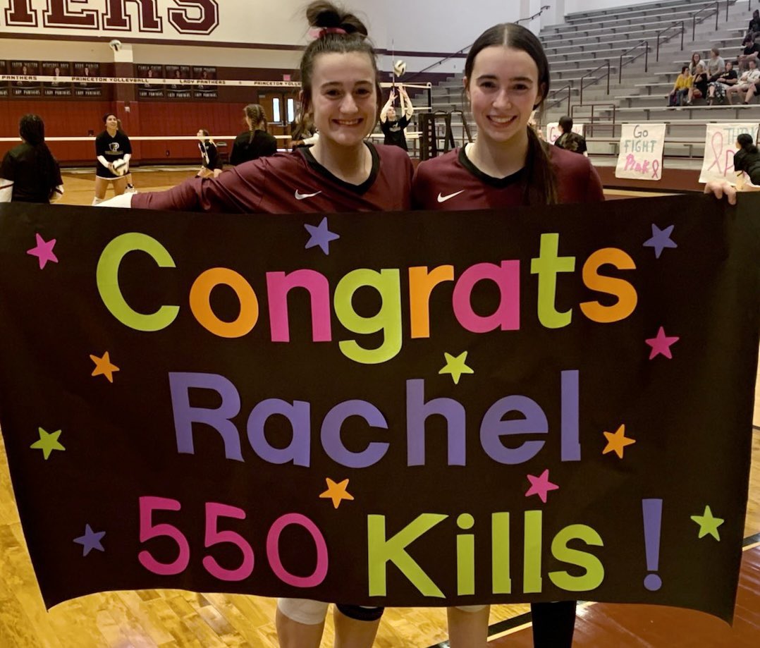 PrincetonISD's tweet photo. The volleyball team celebrated Rachel Sadler tonight when she exceeded 550 kills. https://t.co/Rxzt7JI0ex