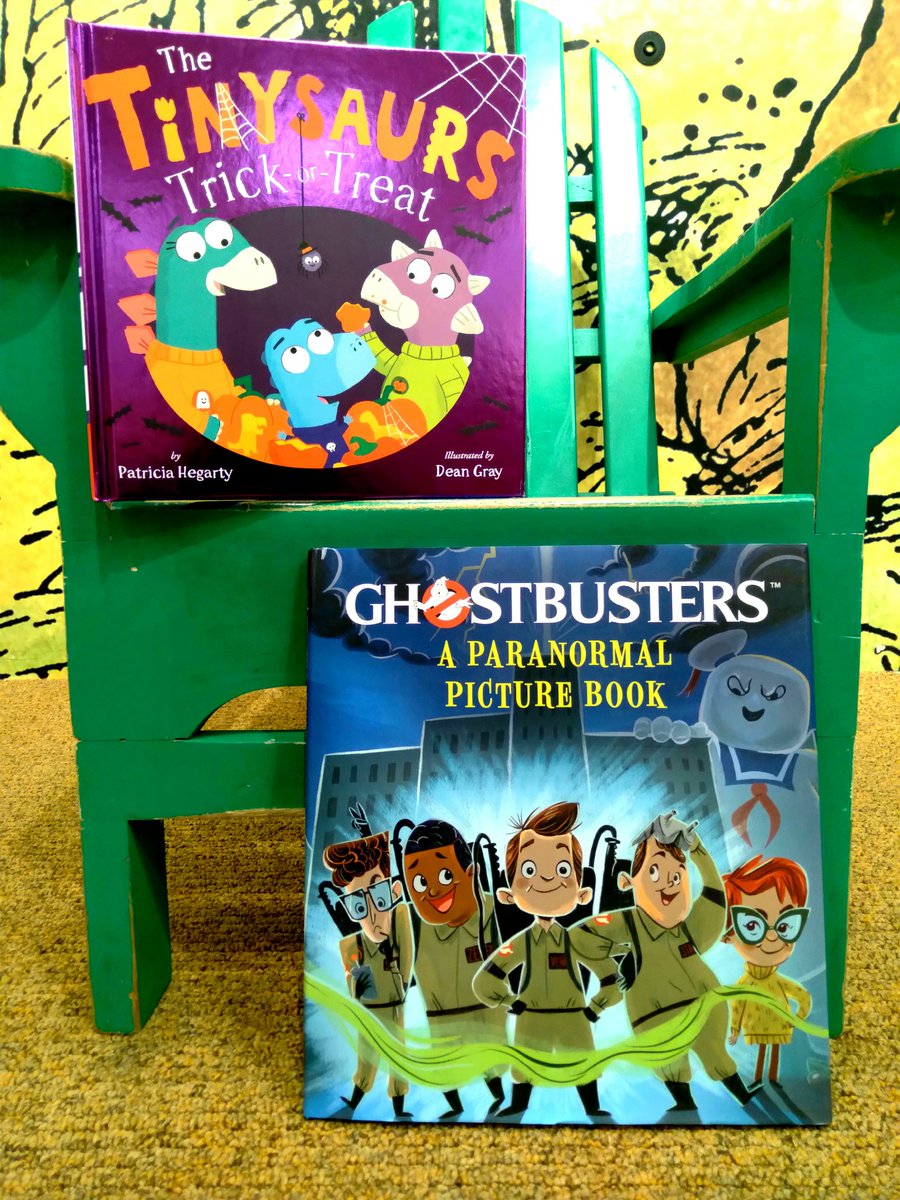 BNPerkinsRowe's tweet photo. For #StoryTime on October 8th and 9th, we'll be reading: 

Tinysaurs Trick or Treat by Patricia Hegarty and Illustrator Dean Gray &amp; 

Ghostbusters: A Paranormal Picture Book by G. M. Berrow and Illustrator Forrest Burdett 

#BNStoryTime starts at 2pm on both Saturday and Sunday! https://t.co/F1kg9rzflK