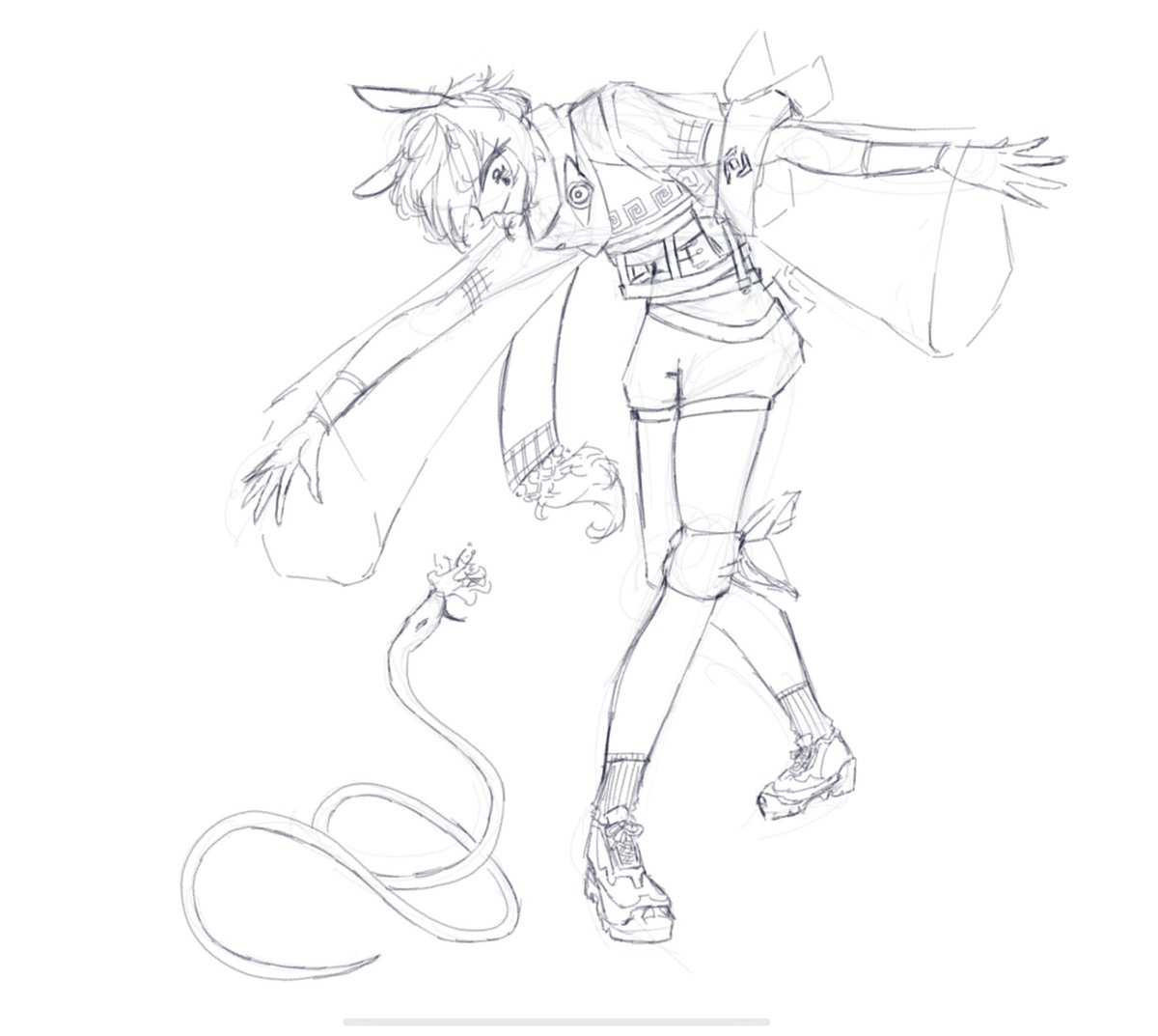 Random3lue's tweet photo. Oswald with their pet snek :p https://t.co/qVUAs8ANGj