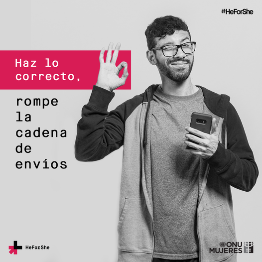 ONUMujeresMX's tweet photo. Un hombre #HeForShe sabe que enviar fotos y videos privados de otras personas es violencia. ¡Tú también únete a los hombres solidarios y comprometidos con la igualdad! https://t.co/eJxXpnHCQS