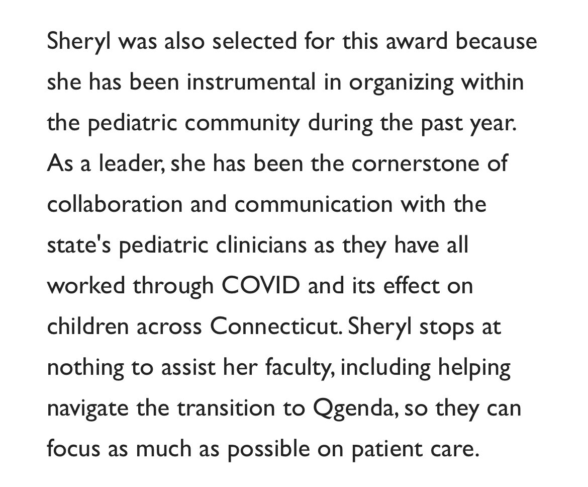 Sheryl Richetelli, one of our two tremendous admins, has just been awarded the quarterly <a href="/YalePediatrics/">Yale Pediatrics</a> Employee Recognition. Sheryl, we are so proud of you and so grateful for your work!