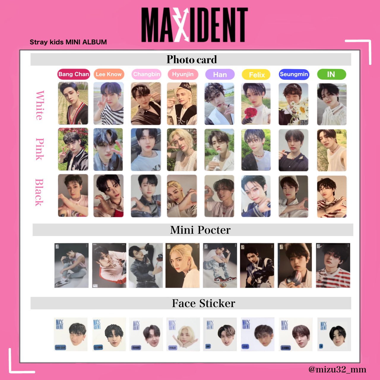 StrayKids MAXIDENT shopee 店舗特典トレカヒョンジン