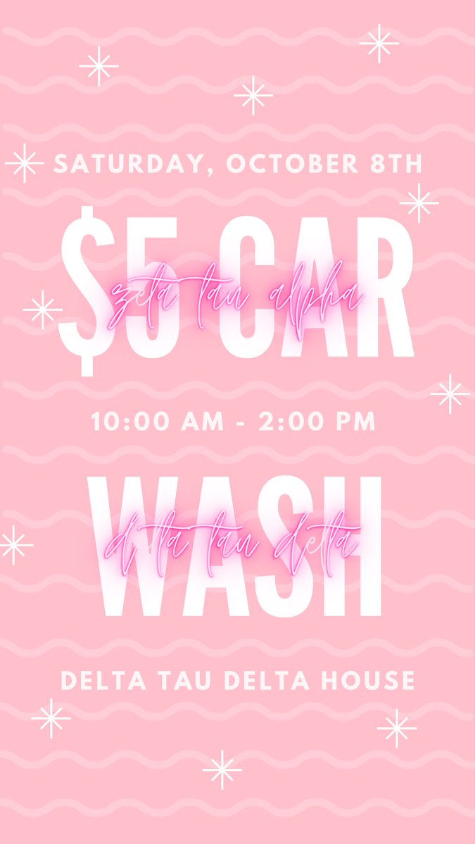 Tomorrow we are having a joint car wash with <a href="/SHSU_DELTS/">Delta Tau Delta SHSU</a> to raise money for Breast Cancer Education &amp; Awareness! Come out &amp; support 💓