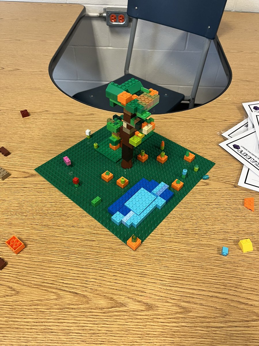 MmeRizzo's tweet photo. The leaves are changing outside and at master builders club! This week’s challenge was to build a tree 🌳 🌲 https://t.co/YpxBAcY1dj