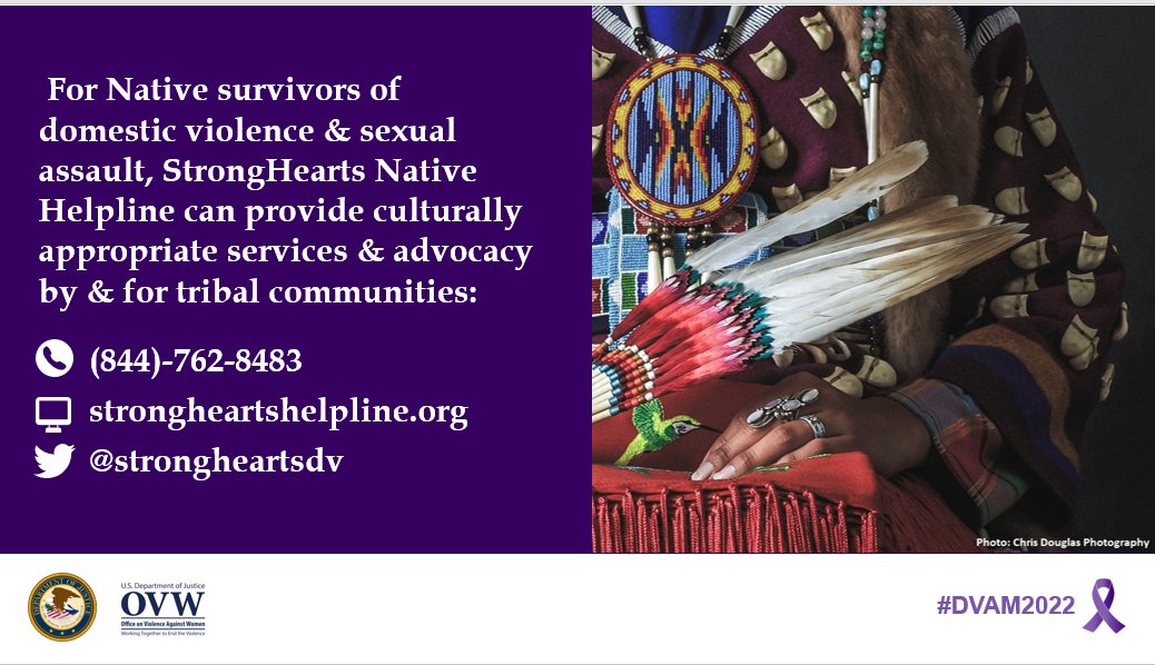 OVWJustice's tweet photo. Today we celebrate Indigenous Peoples’ Day and honor the achievements, culture, and impact of the community.

For Native survivors of domestic violence &amp; sexual assault, @strongheartsdv can provide culturally appropriate services &amp; advocacy by &amp; for tribal communities #DVAM2022 https://t.co/TkmOMLRjJt