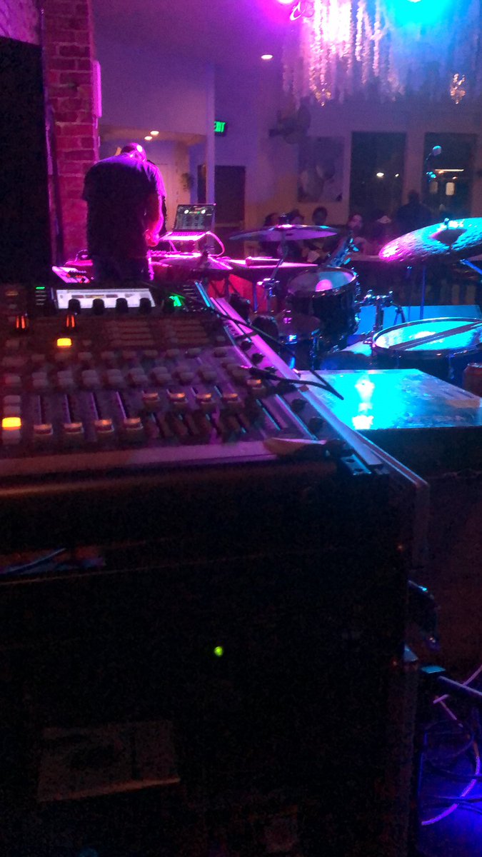 nancithegreat's tweet image. Setup for tonight.. chilling with bands about to perform at OMF this weekend at Apache … 
#Engineering #livesound #ntgengineering