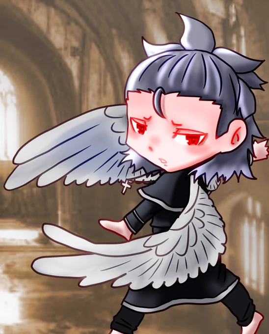 はいこれはデフォルメに逃げた天使の日イラスト(素材使用 四日過ぎてるけどほら4の倍数で丁度いいね的なそのあの俺が満足しました(逃げるな(後日がんばるゥ!!!!! 