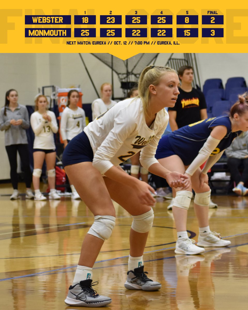 The @gorlokvb team fell at home to Monmouth College in five sets to drop to 9-7 on the season. They are back in action on Wednesday when they travel to Eureka, Ill., to take on the @EurekaRedDevils! @WebsterUNews #LokNation