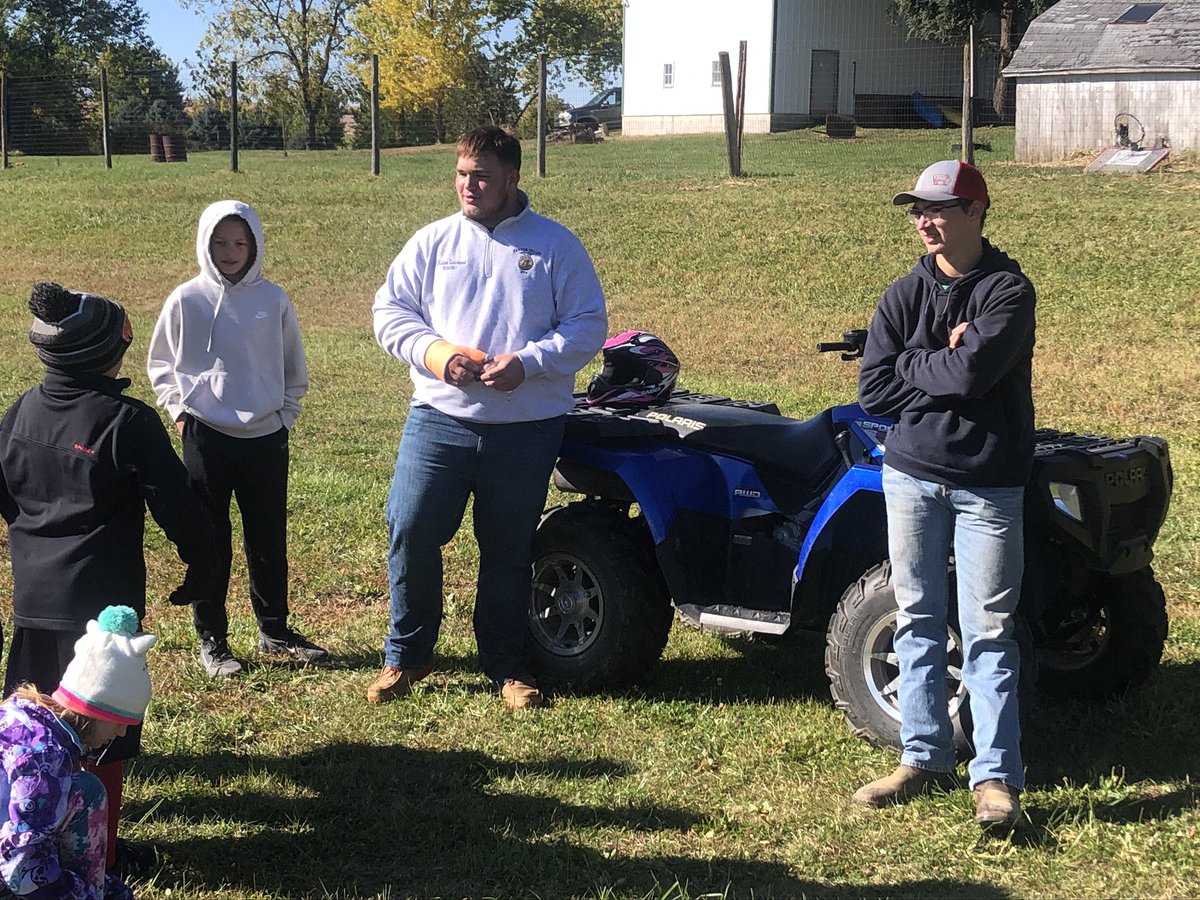 Successful Farm Safety Day today for 4-6th graders! Cooperative weather, animals, and equipment. Stay safe this harvest, River Hawks! #farmsafety #safetyisanattitude