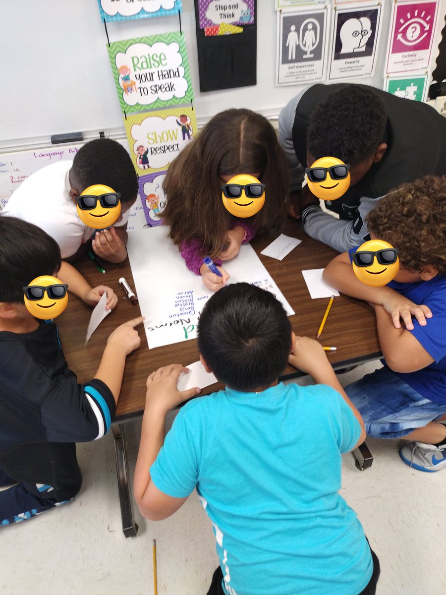 WilliamsKavel's tweet photo. I just love seeing my third graders working collaboratively. In this EL lesson, they were generating group norms. 
Cheers to effective collaboration.
#overcominglearningchallenges
#ELEducation
@ParticipateLrng https://t.co/AP9FE6XPAB