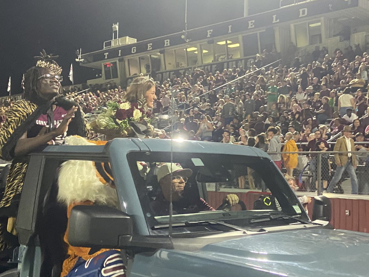 CSISD's tweet photo. Congratulations to the 2022 A&amp;M Consolidated Homecoming Queen Campbell Gattis and King Jordan Cobb. 
#SuccessCSISD https://t.co/GqrqNrbmzw